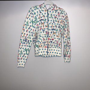Women’s Junior’s Ralik Zip Hoodie Hooded Sweatshirt Robots Space Vintage Cool